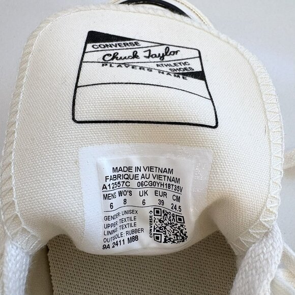 Converse Chuck 70 Ox Chevron Embroidered Sneakers Lace Up Low Top Egret Size 8 - Picture 8 of 9